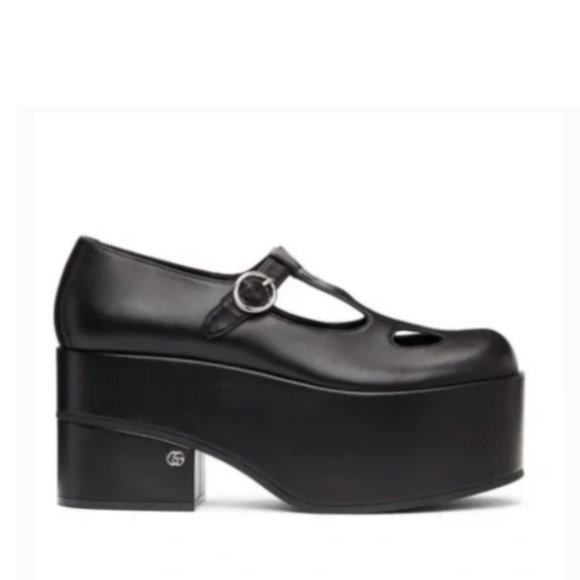 Gucci Shoes - New! Gucci Napa Charlotte Nero Black Leather Platform Mary Janes | 39